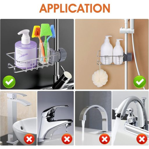 Kamfwert 3 db rozsdamentes zuhanypult 18-27 mm rúdra, fúrás nélkül