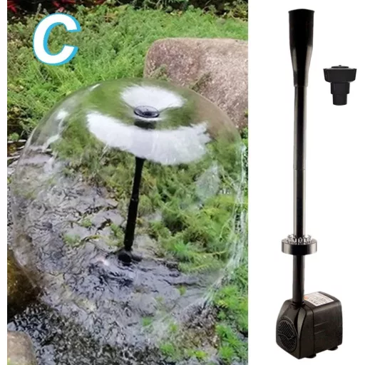 Bseical LED záhradné čerpadlo 750L/h - Tiché vodné čerpadlo do jazierka, akvária, fontány so 4 tryskami, nastaviteľný prietok vody, 15W