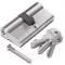 Bwintech cilindru euro 30/30 mm cu cheie de 60 mm, nichelat, cap de siguranță