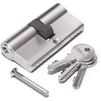   Bwintech cilindru euro 30/30 mm cu cheie de 60 mm, nichelat, cap de siguranță