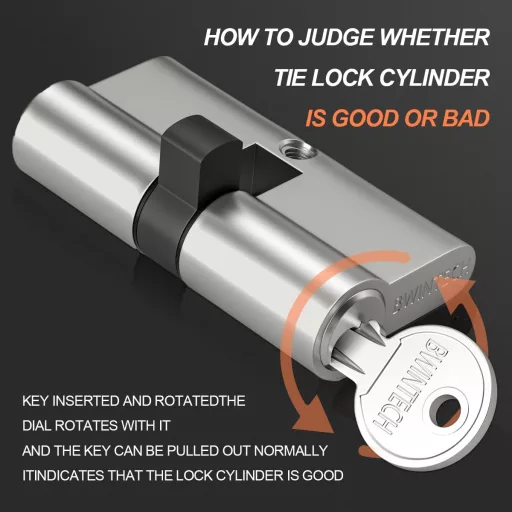 Bwintech cilindru euro 30/30 mm cu cheie de 60 mm, nichelat, cap de siguranță