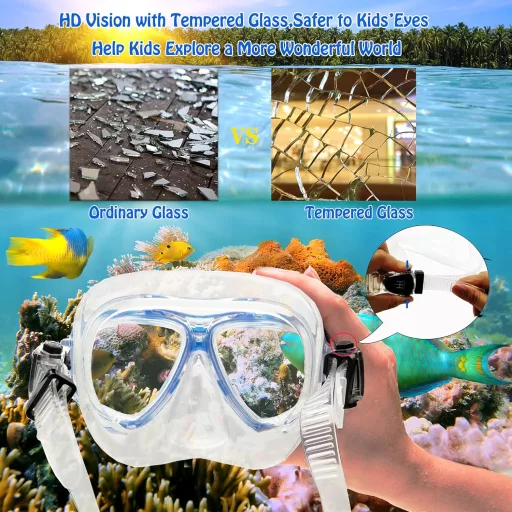HH HHAO SPORT gyerek snorkel szett 180° panoráma búvármaszk és úszóuszony