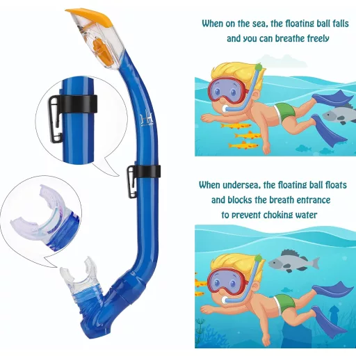 HH HHAO SPORT gyerek snorkel szett 180° panoráma búvármaszk és úszóuszony