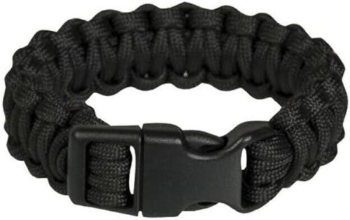 Brățară de supraviețuire Paracord neagră 24,5 cm - Echipament pentru exterior