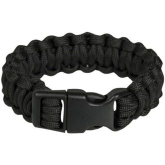   Paracord Túlélő Karkötő, 24,5 cm hosszú 2,2 cm széles, Fekete Újracsomagolt termék