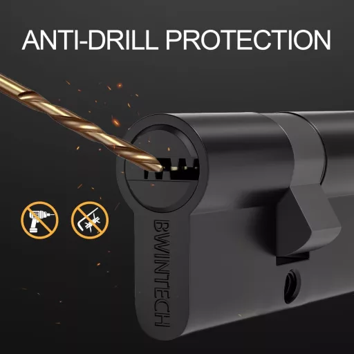 Bwintech 80mm Biztonsági Hengerzár 40/40mm Sárgaréz Kulccsal, Fúrás- és Feltörésvédett