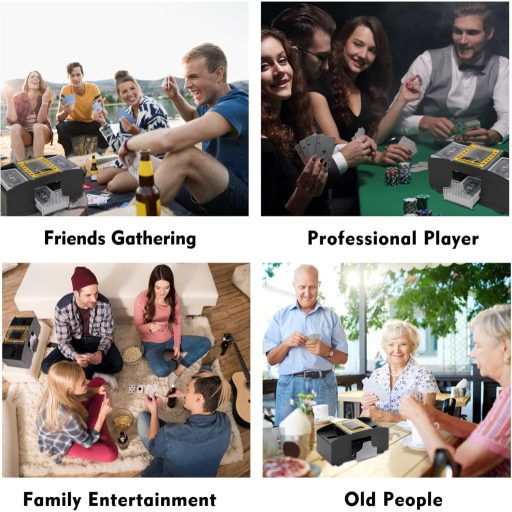 ZAKVOP Električni Miješalica Karata za 1-2 Špila, Automatski Mješač za Poker UNO Skyjo