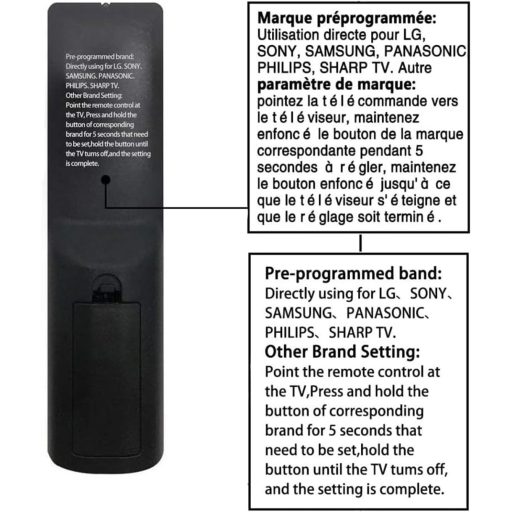 Telecomanda Universală Riry pentru Televizoare Samsung Sony Philips Panasonic LG Sharp Hitachi Vizio TCL Toshiba Hisense Smart TV, Configurare Simplă