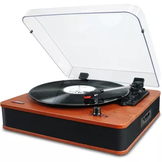   VOSTERIO Bluetooth Lemezjátszó HiFi Hangszóróval, Vintage Bakelit Lejátszó MP3/FM/USB/TF