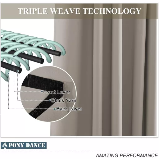 PONY DANCE Extra hosszú sötétítő függöny szett 2db 260x140cm fekete-homok