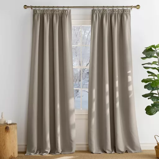 PONY DANCE Extra hosszú sötétítő függöny szett 2db 260x140cm fekete-homok