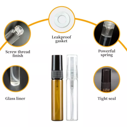 Kieswan Set 15 sticle pulverizatoare parfum, 3/5/10 ml, pentru călătorie