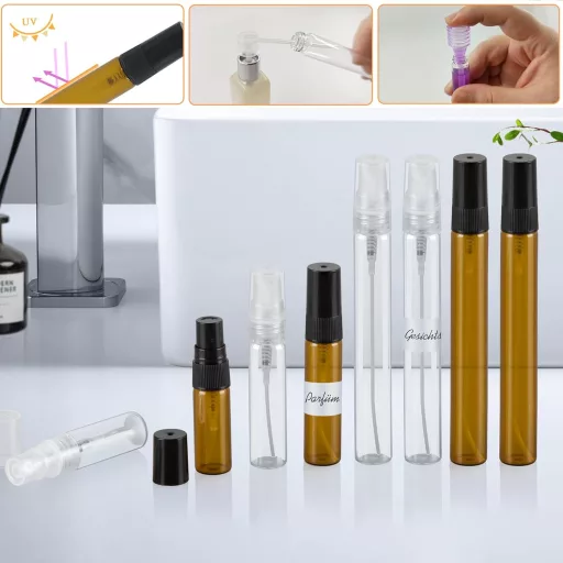 Kieswan Set 15 sticle pulverizatoare parfum, 3/5/10 ml, pentru călătorie