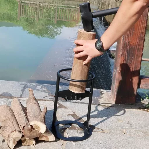 BiggerFire Kézi Fahasító Készlet - Magas Széntartalmú Acél Tűzifa Hasító Ék 4 Fontos Kalapáccsal és Hordtáskával - Kerti Szerszám