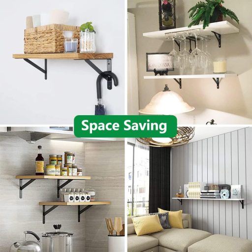 PUTEKCO 6 db Polctartó Konzol 15 cm Háromszög Fali Tartó Csavarokkal