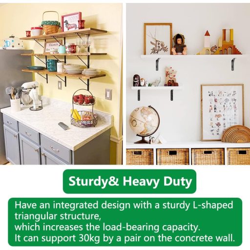 PUTEKCO 6 db Polctartó Konzol 15 cm Háromszög Fali Tartó Csavarokkal