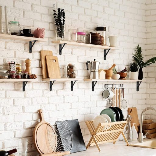 PUTEKCO Set 6 Suporturi pentru Polițe, 15 cm, Console Triunghiulare de Perete cu Șuruburi incluse