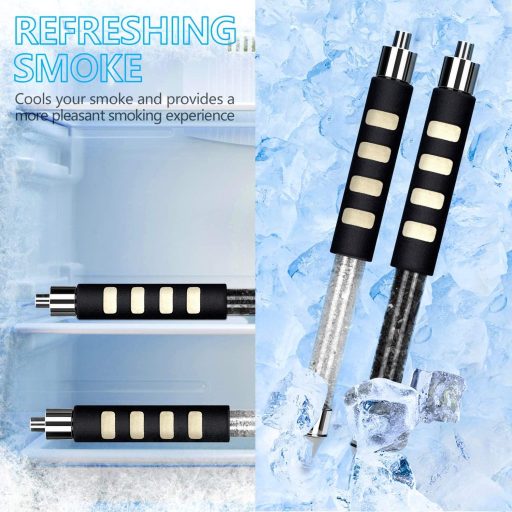 Shisha Bazooka Jégcsöves Szívószál Hűsítő Hatással - Fekete és Fehér, 4db