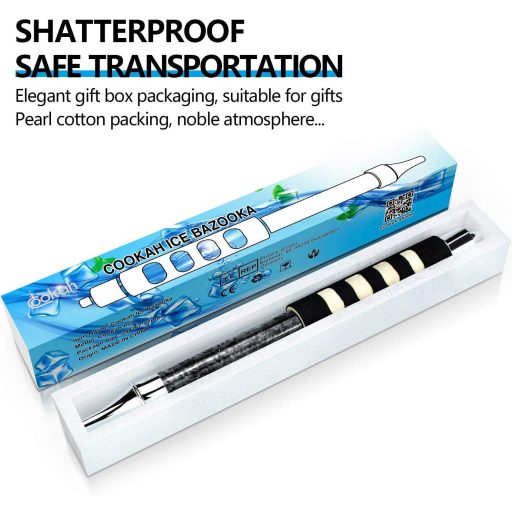 Shisha Bazooka Jégcsöves Szívószál Hűsítő Hatással - Fekete és Fehér, 4db