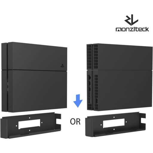 Monzlteck PS4 Fali Tartó Eredeti Modellhez - TV Mögé Szerelhető Helytakarékos