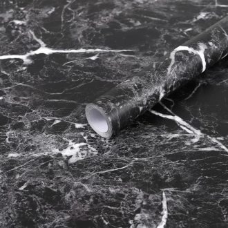   Hode Márványmintás 40 cm x 300 cm Öntapadós  Fekete Tapéta  Vízálló Olajálló Matrica