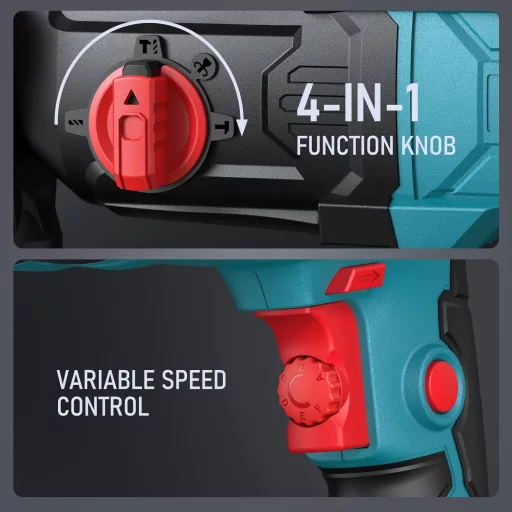 ENEACRO SDS-Plus Fúrókalapács 26mm Betonhoz, 6 Fokozat, 4 Funkció, Biztonsági Csatoló