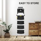 HBTower 4 Lépcsős Összecsukható Létra, Széles Csúszásgátló Pedálokkal, Stabil Fogantyúval, Könnyű 7,5kg Hordozható Acél Fellépő, Fehér, 229k