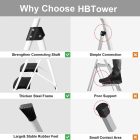 HBTower 4 Lépcsős Összecsukható Létra, Széles Csúszásgátló Pedálokkal, Stabil Fogantyúval, Könnyű 7,5kg Hordozható Acél Fellépő, Fehér, 229k