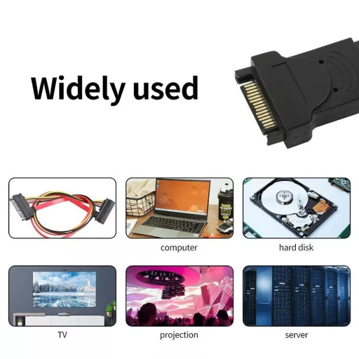 QIANRENON 15-pinski SATA produžni kabel za napajanje za HDD, SSD i DVD - 2 komada