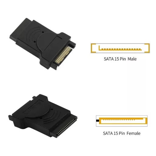 QIANRENON 15-pinski SATA produžni kabel za napajanje za HDD, SSD i DVD - 2 komada