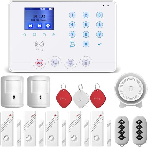 Wolf Guard 4G WiFi Okos Riasztórendszer, Alexa Kompatibilis, 120dB Hangos Sziréna, Mobil Applikációval Vezérelhető, Akkumulátoros Biztonsági