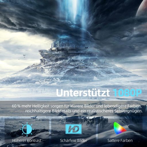 Nasin 1080P hordozható mini projektor HDMI USB Android iOS kompatibilis