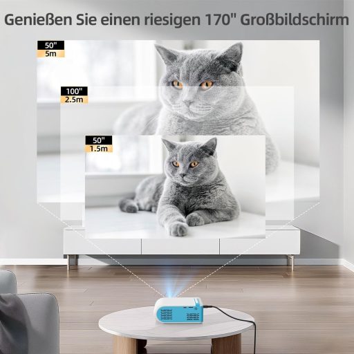 Nasin 1080P hordozható mini projektor HDMI USB Android iOS kompatibilis