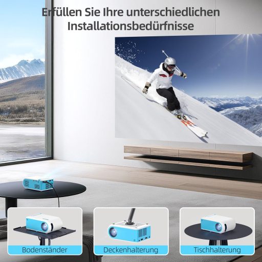 Nasin 1080P hordozható mini projektor HDMI USB Android iOS kompatibilis