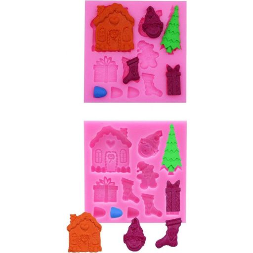 3 darabos újrahasználható édességformák, csokoládéformák, sütőkészlet szilikonból