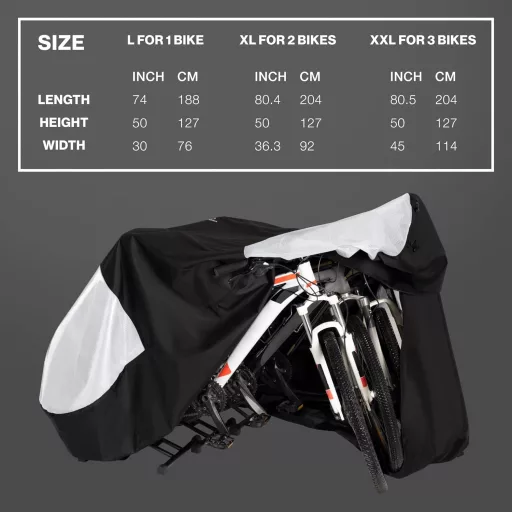 TeamObsidian Kerékpár Takaró Vízálló 600D Oxford L/XL/XXL 1-3 Kerékpárhoz