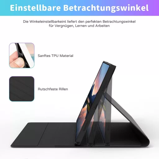 seenda Samsung Galaxy Tab A8 Tok Billentyűzettel - Háttérvilágítású Bluetooth Billentyűzet Érintőpaddal, 10.5" Tablet Védőtok, SM-X200/X205/