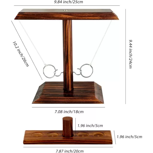 YOMIQIU Fa Gyűrűdobó Játék Asztalra Családi Parti Szórakozás