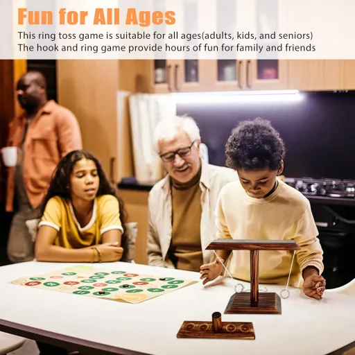 YOMIQIU Fa Gyűrűdobó Játék Asztalra Családi Parti Szórakozás