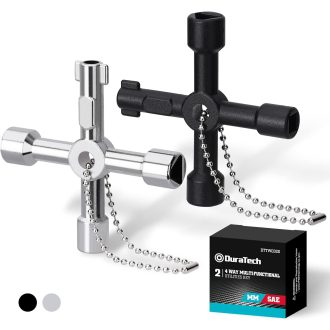   DURATECH 4 az 1-ben univerzális szekrénykulcs cink ötvözetből, vízóra és szelep nyitókulcs 2db