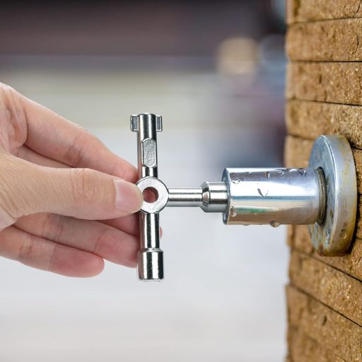 Cheie universală 4 în 1 DURATECH din aliaj de zinc, cheie pentru apometru și robinet, 2 bucăți