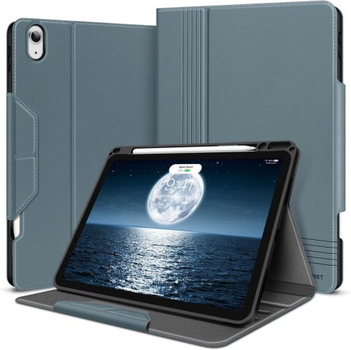HOLIMET iPad Air 11/10,9" Tok M3/M2/6/5/4 Generációhoz, Apple Pencil Tartóval, Kék PU Bőr Védőtok, Automatikus Alvás/Ébresztés, Állítható Ál