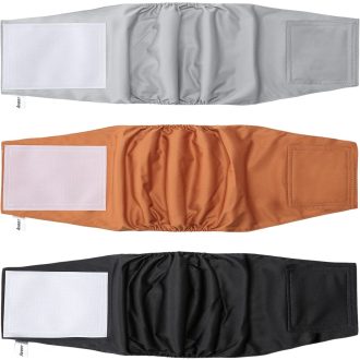   Avont 3 db Férfi Kutyapelenka Szett, Mosható Hasbanda Inkontinencia Elleni Kutyáknak, Fekete/Barna/Szürke