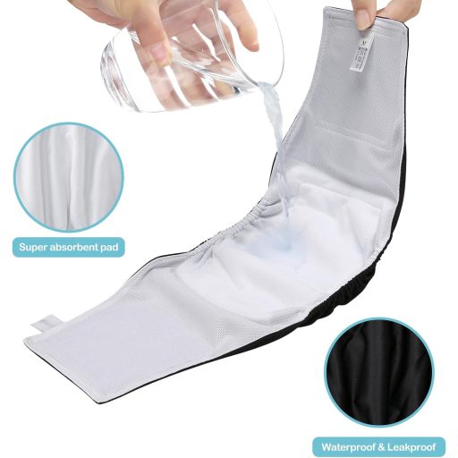 Avont 3 db Férfi Kutyapelenka Szett, Mosható Hasbanda Inkontinencia Elleni Kutyáknak, Fekete/Barna/Szürke