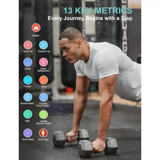 Cântar digital de analiză corporală Healthkeep, cântar inteligent cu aplicație iOS/Android, până la 180 kg