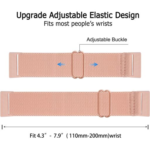 Elastický nylonový remienok AK pre inteligentný náramok Fitbit Charge 3/4 - Nastaviteľný, ľahký, pohodlný športový remienok pre mužov a ženy, ružový