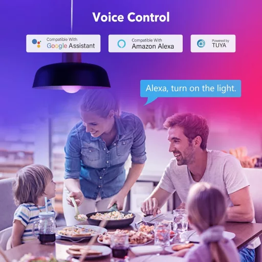 GY Alexa-kompatibilis E27 RGB okosizzó, 14W, Google Home-mal is működik - 1 pc., Wifi-g150-23w