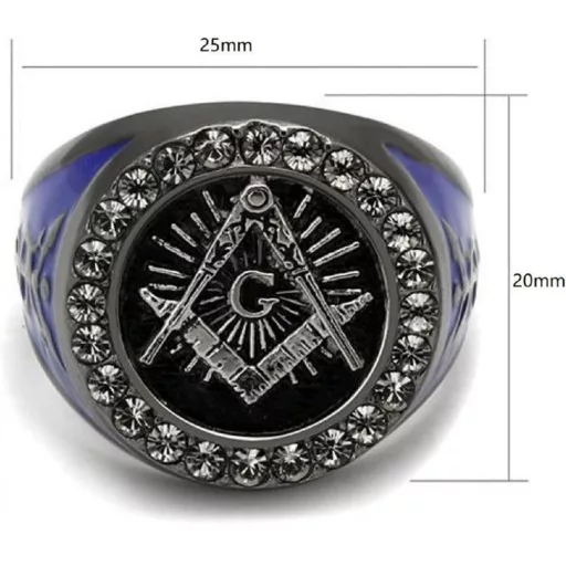 Slobodomurársky prsteň - Vševediace oko, kružidlo a uholník