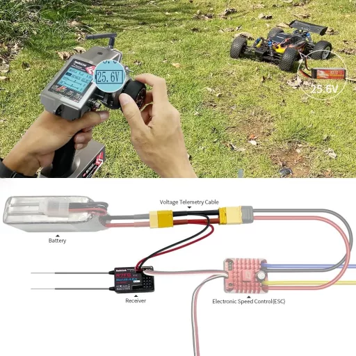 Radiolink RC6GS-V3 7 csatornás RC távirányító giroszkóppal 2.4GHz autóhoz drónhoz