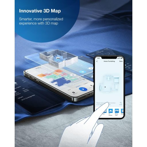 ECOVACS Deebot T9 AIVI Robotporszívó Feltörlő Funkcióval - 3000Pa Szívóerő, Akadályfelismerés, Csomómentes Kefe, Állatszőr Eltávolítás, 3D T